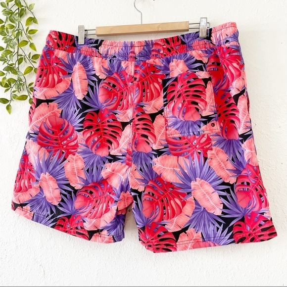 Mens 2X Tropical Swim Trunks - Picture 2 of 9